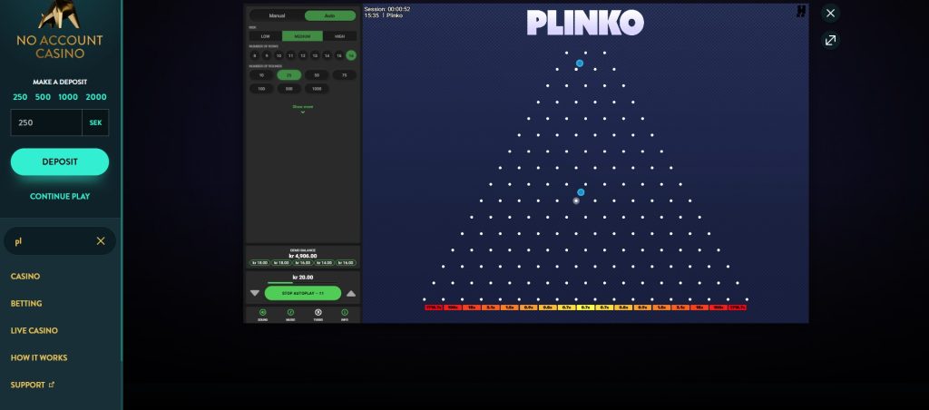 Avaliações de jogo Plinko.